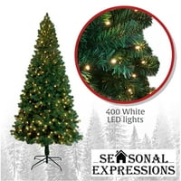 Sezonski izrazi7. Ft. Premium smreka veštačko praznična božićna stablo za domaću prelitu sa CT-om. LED