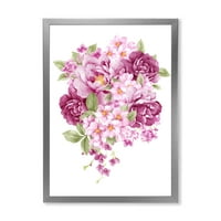 PRONAĐEDNIART Buket ružičastih retro cvjetova tradicionalna uokvirena umjetnička štampa
