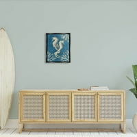 Stupell Industries isprepleteni morski konjići Playa sealife grafička Umjetnost Jet Crni plutajući uokvireni platno print Wall Art, dizajn Paul Brent