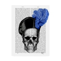 Zaštitni znak likovne umjetnosti 'Lobanja s plavim šeširom' platnena Umjetnost Fab Funky