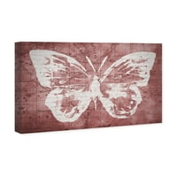 Wynwood Studio Životinje Wall Art Canvas Prints' Marsala Butterfly ' Insekti - Crvena, Bijela