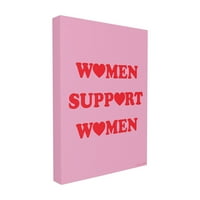 Kolekcija Dekor StupellSullStudio Ružičasta i crvena srca Žene podržavaju ženske tipografije prevelike zidne ploče, 12. 0. 18.5