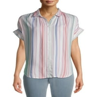 Ganfancp ženski plus size tops klirens, pola rukav vrhovi okrugli vrat majice Casual pulover čvrsti vrhovi