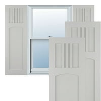 Ekena Millwork 12 W 61 H True Fit PVC San Miguel Mission Style fiksne kapke za montiranje, Hailstorm siva