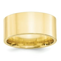 Čvrsta 10k žuto zlato muške ravne komforne fit obične klasične vjenčane prstene veličine 7