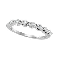 10kt bijelo zlato Žene okrugli dijamantski band prsten CTTW
