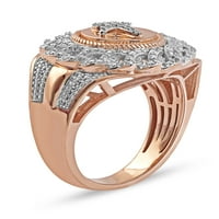 Imperial 10k Rose Gold 1 10ct TW Diamond Ankh Cuban Link muški prsten