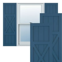 Ekena Millwork 18 W 77 H True Fit PVC Centar X-Board seoska kuća sa fiksnim nosačem, boravak plava