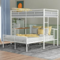 Twin over Full Metal krevet na sprat, potkrovlje sa stolom, merdevinama i letvicama za spavaću sobu