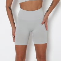 Labakihah joga kratke hlače--vostruči sportske fitness trčanje visokih struka joga hlače sive