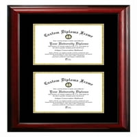 Dvostruki stupnjevi klasični okvir certifikata mahagonija sa crnim i zlatnim prostirkima