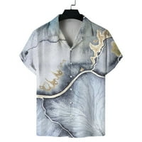 Muška Modna Bluza Top Tropic Style Print Hawaii Ljeto Odbaci Ovratnik Majica Moda Proljeće Kratki Rukav