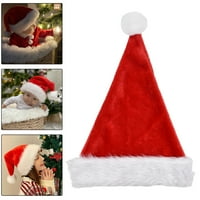 Litie Božićni šešir, meka baršunasta kapa Comfort Extra Thicken Santa šešir za odrasle i djecu