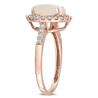 Miabella ženski 1-karatni Ovalni rez Opal karatni dijamant Halo 14kt Rose Gold koktel prsten