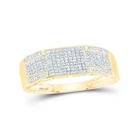 Jewels 10kt Žuto zlato Muška okrugla Diamond BAND prsten CTTW