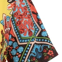 Follure Maxi haljine za žene plus veličine modne žene leptir cvjetni tiskani s kratkim rukavima s kratkim