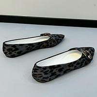 Ženski stanovi šiljasti prsti ravne cipele Leopard casual cipele Dame Neklizne natopljene žene klizne