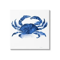 Stupell Industries detaljna Crab Wildlife Blue Ocean Sea Life slika Galerija Wrapped Canvas Print Wall