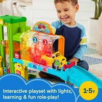 Fisher - mali ljudi Toddler Playset sa figurama i igračkim automobilom, garaža za učenje svjetla