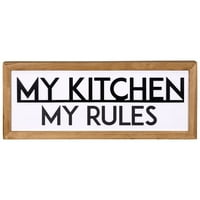 Decor Moja kuhinja moja pravila drva i uokvirene slikarske umjetničke otiske