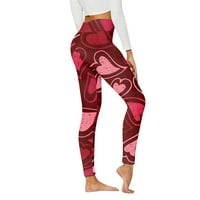 Timegard ženske Casual štampane pantalone za jogu visokog struka labave ravne duge pantalone