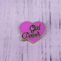 Toyella Girl Power Heart Heart Brooch Feminism Badge Gold