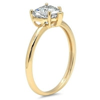 1ct heart cut clear moissanite 18k zaručnički prsten za godišnjicu žutog zlata veličine 6