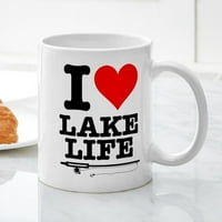 CafePress-I Heart Lake Life Mug-Oz keramička šolja - novelty šolja za čaj za kafu