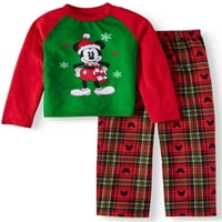 Disney Mickey Mouse Holiday porodična pidžama za spavanje, Set od 2 komada