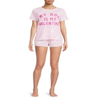 Grayson Social Women's and Women's Plus Size Valentinovo sleep T-Shirt i Shorts Set, 2-Piece