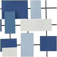 CosmoLiving by Cosmopolitan Blue Metal preklapanje pruge geometrijski zid dekor