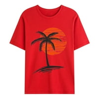 Muške majice Sunset Print Modni kratki rukav Crewneck Ležerne košulje Udobnost Tee Top za muškarce i žene