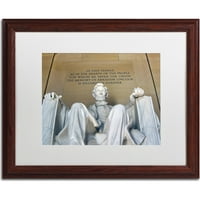 Zaštitni znak Likovna umjetnost Lincoln Memorial Umjetnost platna od Cateyesa, bijeli mat, drveni okvir
