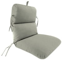 Jordan Manufacturing 45 22 McHusk Stone siva čvrsta pravougaona Vanjska stolica jastuk sa vezicama i omčom