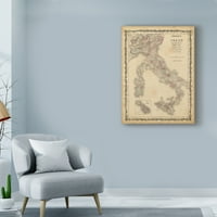 Zaštitni znak likovne umjetnosti 'Johnsons karta Italije' platno Art Johnson