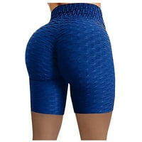 Okbop Atletski kratke hlače za žene Ljeto naboran visoki struk HIP Stretch Solid Color Fitness Yoga hlače