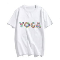 Ženska Ljetna Majica Modna Bluza Tops Djevojka Kratki Rukav Grafiti Yoga Grafički Casual Tees