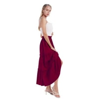 Valcatch Maxi suknje za žene elastična Casual suknja A kroja visokog struka