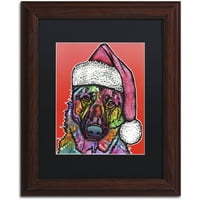 Zaštitni znak Likovna umjetnost' Božićni pas ' platnena Umjetnost Dean Russo, crni mat, drveni okvir