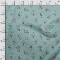 Oneoone Cotton Silk Dusty Teal listovi plave tkanine i cvjetni umjetnički projekti šivanja zanatskih projekata
