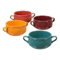 MainStays multi-color Specked Kamen / Dvokrevetna ručka zdjele supe, set od 4