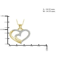 JewelersClub 14k pozlaćena srčana ogrlica sa naglaskom Bijeli dijamanti