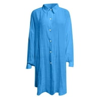 Bluze za žene Ljeto Ležerne prilike za bluze s dugim rukavima 2xl