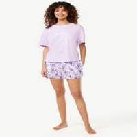 Joyspun ženski set pidžama sa kratkim rukavima i boksericama, veličine S do 3X