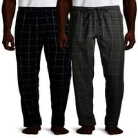 Hanes muške i velike muške pamučne flanel pidžama pantalone, 2 pakovanja
