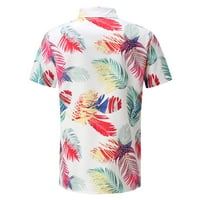Vrhovi za muške muškarce Havajska majica kratkih rukava od ispisanog ljetnog casual gumba dolje majice