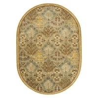 Antikviteta Trafford prostirke geometrijske vune, svijetlo plavo zlato, 3'6 3'6 okruglo