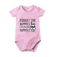Rovga Baby Girl BodySuits kratkih rukava s kratkom odjećom crtani zeko Ja sam jurnjava Hunnies Print na