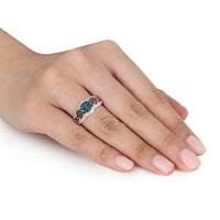 Miabella ženska karata T.D.W. Višebojni dijamantni prsten sa višebojni rodijumskim pločom od srebra srebrni