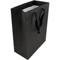 Papirna mat davena torba, 5, crna kraft, 1 paket, velika